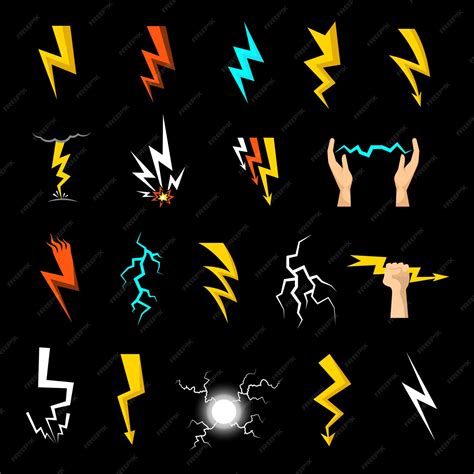Blitz Icons Set | Kostenlose Vektor