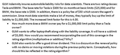 Image result for GLM Auto Insurance Examples