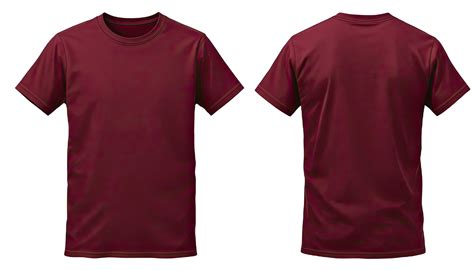 Maroon tshirt front and back views are presented 55802954 PNG