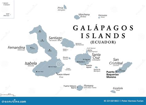 Ecuador And Galapagos Islands Political Map Vector Illustration ...