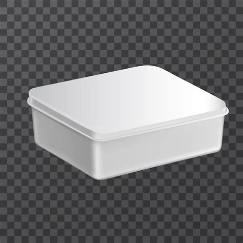 Plain white lunch box mockup without design | Premium Vector