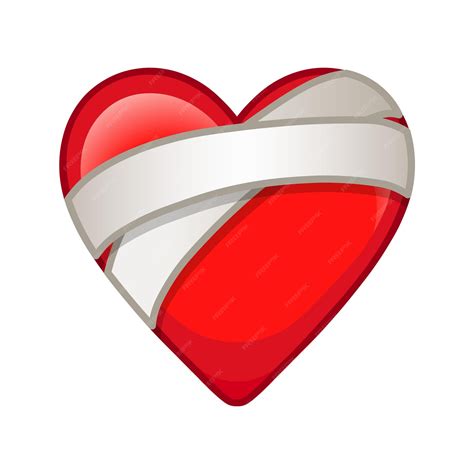 Premium Vector | Heart in bandages large size icon for emoji smile