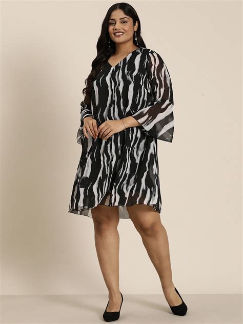 Abstract print A-line dress. – Qurvii