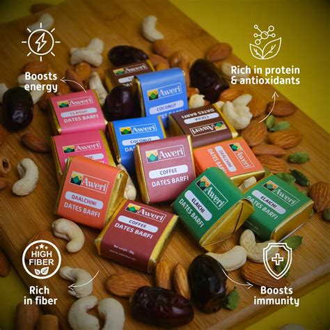 Dates Barfi Assorted Box for daily use & gifting | 6 Flavours | Dates ...