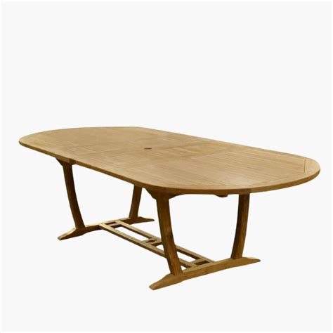 10 feet Teak Outdoor Patio Double Extension Oval Table – Titan – Mcgill ...