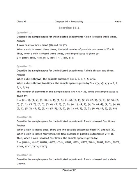 NCERT Class 11 Maths Chapter 16 Exercise 16.1 Solutions - eSaral