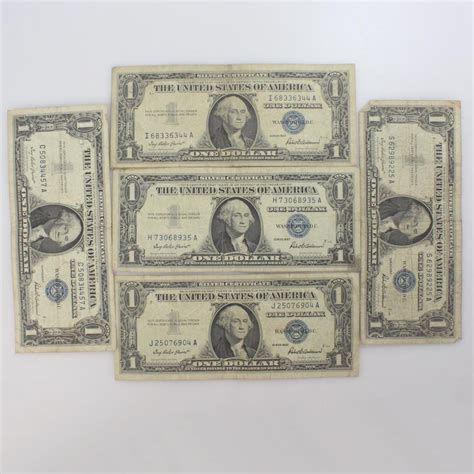 Five 1957 $1 Silver Certificates | Property Room