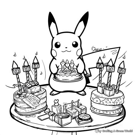 Pikachu Birthday Coloring Pages - Free & Printable!