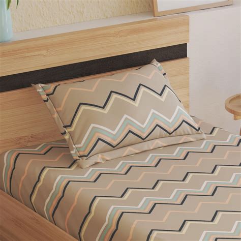 Buy Corsica Elegant Basil Microfibre Printed 2Pcs Single Bedsheet Set ...
