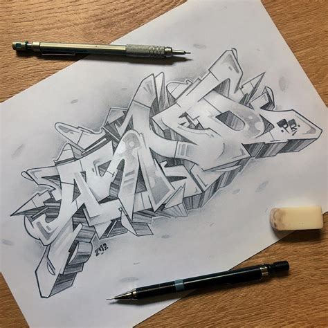 Graffiti Drawing with Marker Pens 2018