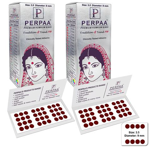 PERPAA Premium Velvet Sticker Kumkum Bindi Box of 15 Flaps Each Pack 2 ...