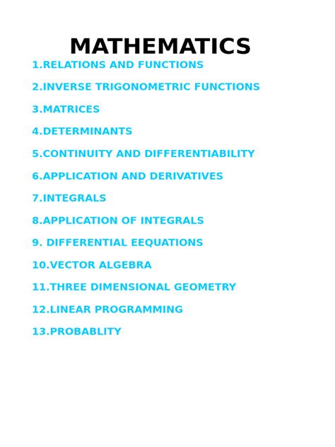 Math Class 12th Chapter 1 by Subject Introduction 的图像结果