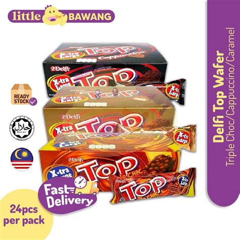Delfi Top Choco Wafer Choco Crispies Triple Chocolate Caramel Cappuccino X-tra Large 24pcs ...