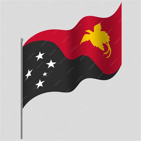 Premium Vector | Waved papua new guinea flag papua new guinea flag on ...