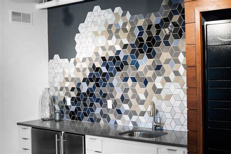 Dreamy Diamond Statement Kitchenette Backsplash