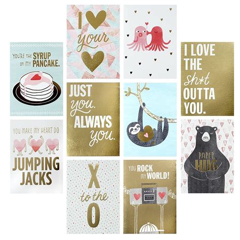 Hallmark Studio Ink Love Cards Assortment, Gold and Pastel Sloths ...