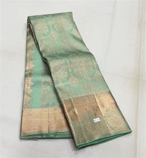 SEA GREEN/GOLD COLOUR COMBITION PURE KANCHI SILK SAREE – Million Sarees