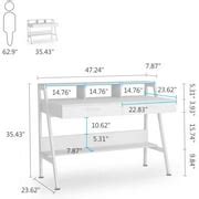 Buy Tribesigns Computer Desk with Storage Shelf & Drawers, Modern 47 ...
