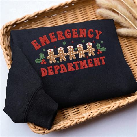 Embroidered Christmas ER Nurse Sweatshirt, Christmas Emergency Room RN ...