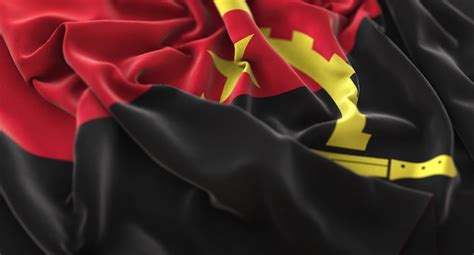 Angola Flag Ruffled Beautifully Waving Macro Close-Up Shot | Foto Grátis