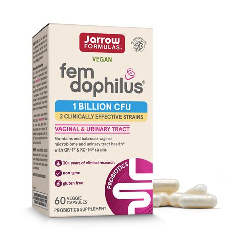 Probiótico Jarrow Formulas Fem-dophilus, 1 Billón De Cfu, 60 Cápsulas ...