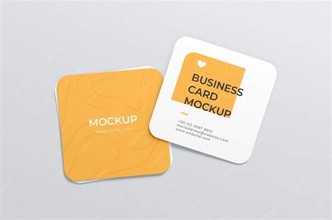 Premium PSD | Rounded square business card mockup