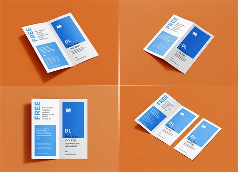 Free DL Bi-Fold Brochure Mockup PSD Set - Good Mockups
