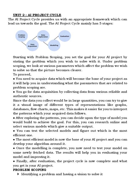 AI - best notes - UNIT 2 : AI PROJECT CYCLE The AI Project Cycle ...