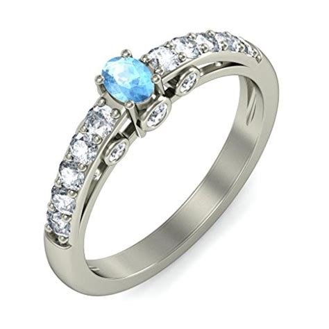 Buy Bluestone 14k White Gold and Diamond Clematis Ring at Amazon.in