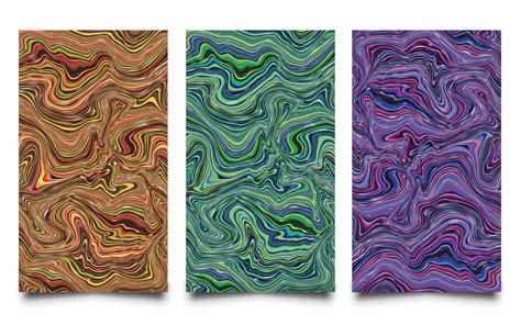 Abstract psychedelic liquid wave background texture set 75619758 Vector ...