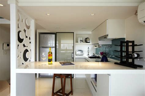 26平挑高现代风格吧台厨房装修效果图_太平洋家居网图库