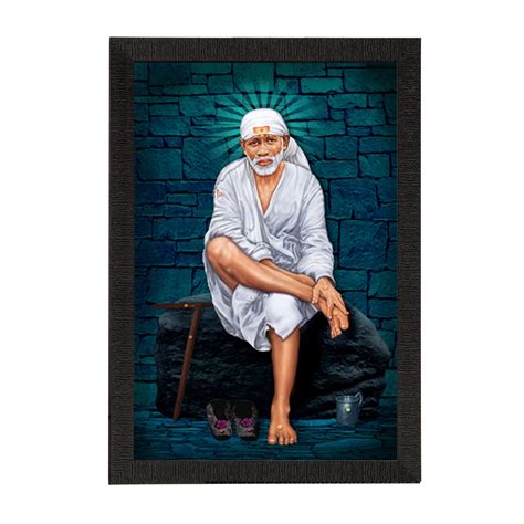 Sai Baba Satin Matt Texture UV Art Painting - eCraftIndia Online