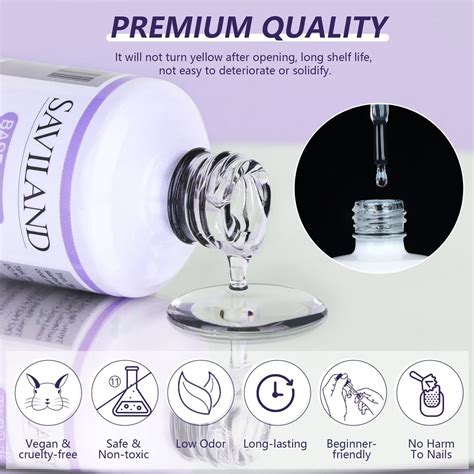 Buy Saviland 7PCS Base and Top Coat with Nail Dehydrator and Non-acid ...