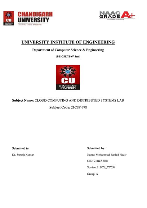 Rashid CC Index - UNIVERSITY INSTITUTE OF ENGINEERING Department of ...