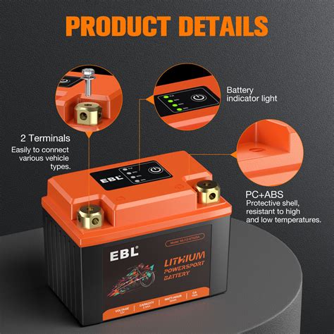Shop Lithium Motorcycle Battery LiFePO4 YTX4L-BS 12V 2.5Ah