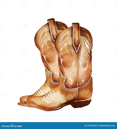 Watercolor Cowboy Boots. Farmhouse Rastic Clipart. Wils West ...