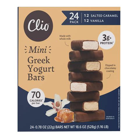 Clio Greek Salted Caramel & Vanilla Yogurt Mini Bars, 24 pk./0.85 oz ...