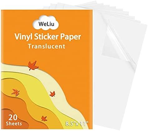 Weliu Printable Sticker Paper for Your Inkjet Printer - 8.5 x 11 Inches ...