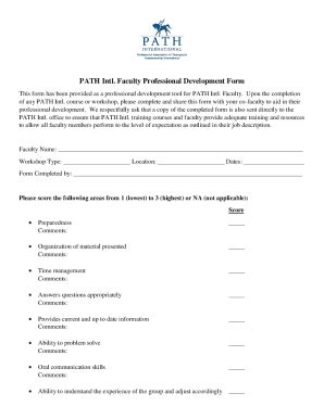 Fillable Online PATH Intl. Faculty Professional Development Form Fax ...