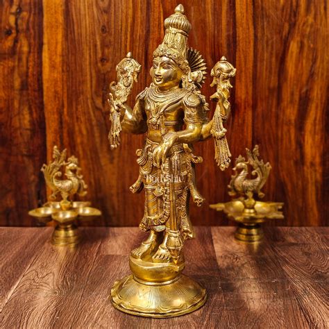 Buy Brass Superfine Lord Vishnu statue 20" - Budhshiv.com