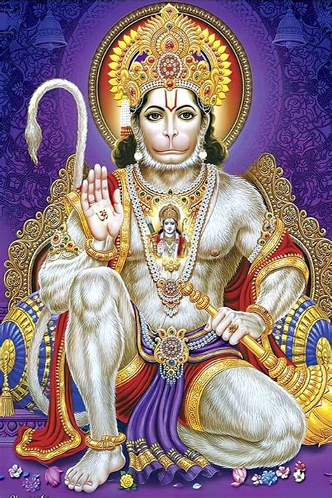 wallpics® Lord Hanuman Religious Waterproof Vinyl Sticker Poster ...