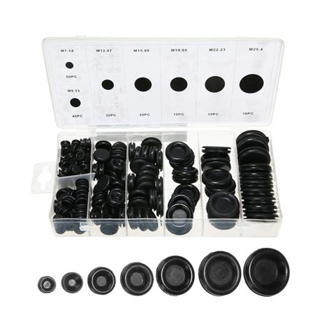 170 Pcs Rubber Grommet Firewall Hole Plug Assortment in 7 Common Sizes ...