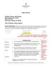 Image result for Object Speech Example