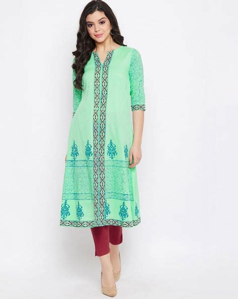 Buy WINERED Block Print A-line Kurta | AJIO