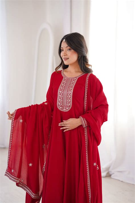 Amrapali Trend Designer Vichitra Silk Full Kali Anarkali Gown with Dup ...
