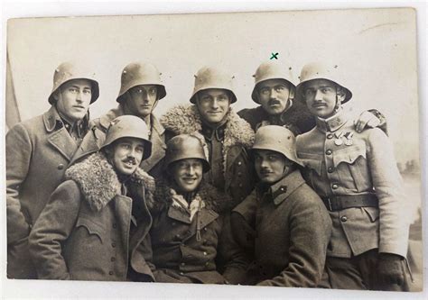 German, WW1, Postcard of a Group of Soldiers including Adolf Hitler in ...