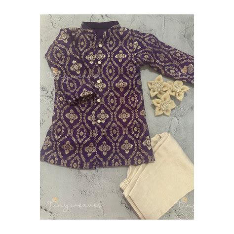 Geometric kurta set [ purple ] – TinyWeaves