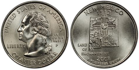 2008-P 25C New Mexico Satin Finish (Special Strike) Washington 50 ...