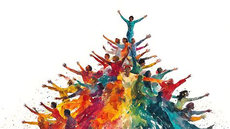 A Colorful Abstract Painting Depicting Unity and Reaching Up | Premium ...