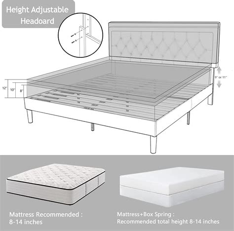 Buy Allewie Full Size Fabric Upholstered Button Tufted Platform Bed ...